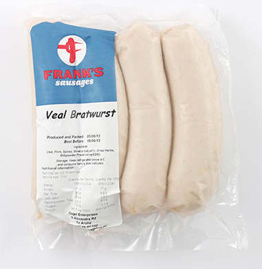 Frozen NZ Frank's Veal Bratwurst 390g*