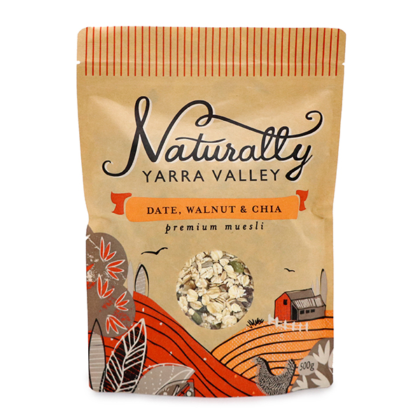 Naturally Yarra Valley Date, Walnut & Chia Muesli 500g - Aus*