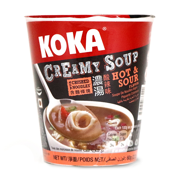 KOKA Creamy Soup Hot and Sour Flavor Cup Noodles 60g - Singapore*