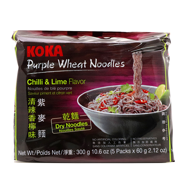 新加坡KOKA紫麥麵-清辣香檸味(60克*5包裝)*