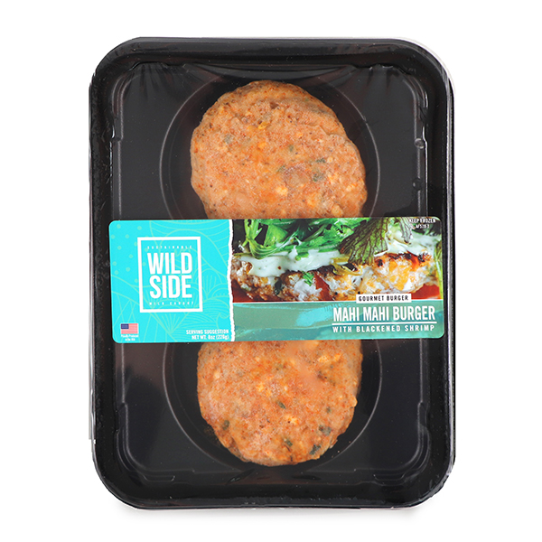 Frozen Wild Side Gourmet Burger Mahi Mahi with Blackened Shrimp (2 burgers per tray) 226g - HK*