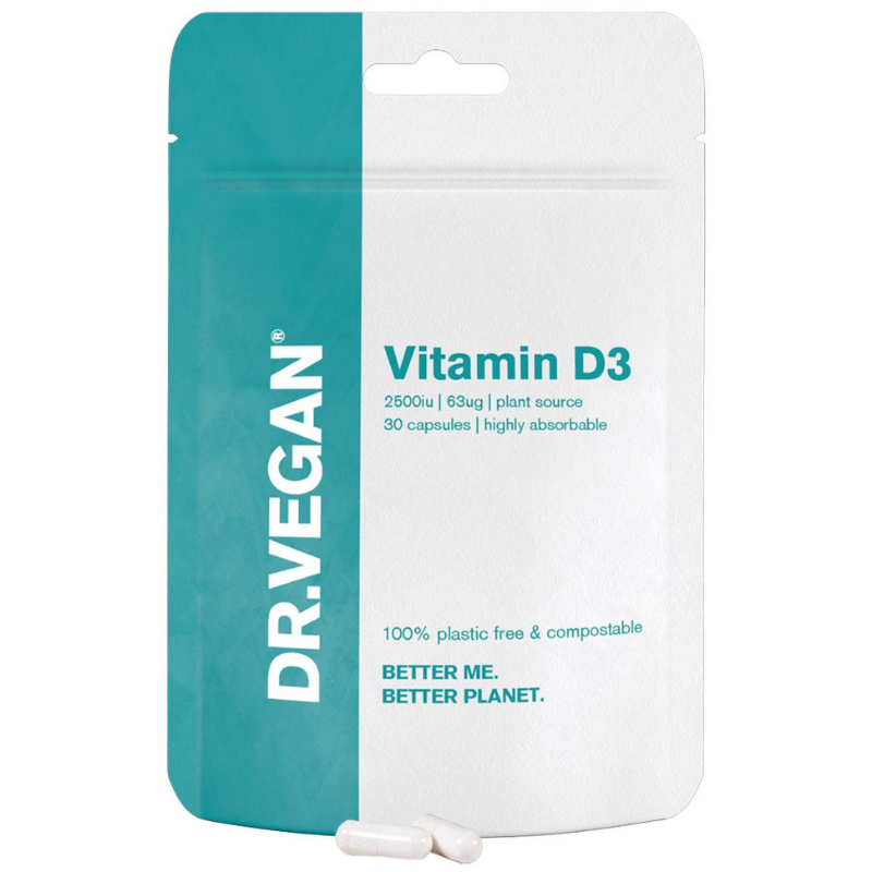 英國 DR.VEGAN® 維他命D3, 2500mg,  30粒