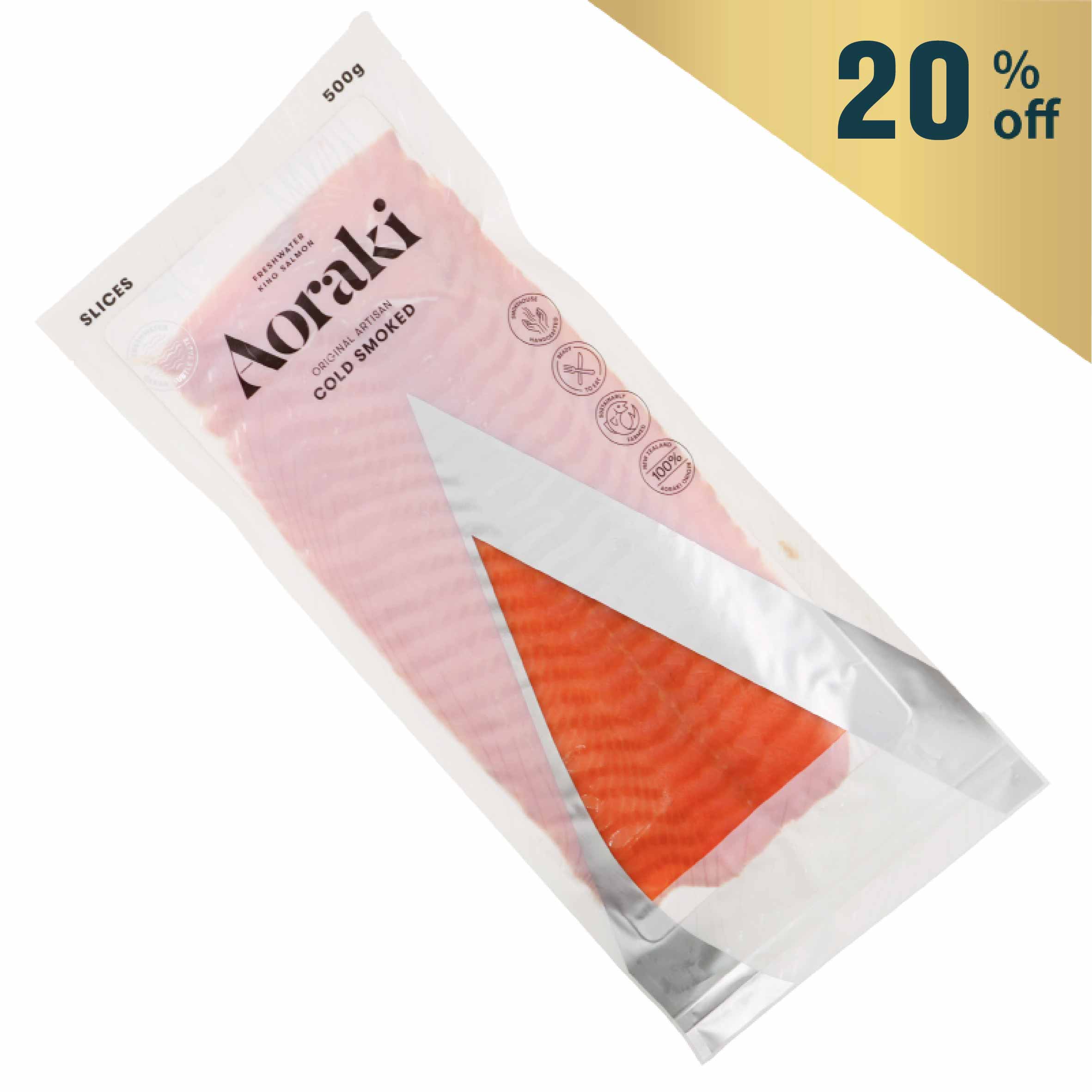 Frozen NZ Aoraki Cold Smoked Salmon Sliced 500g*