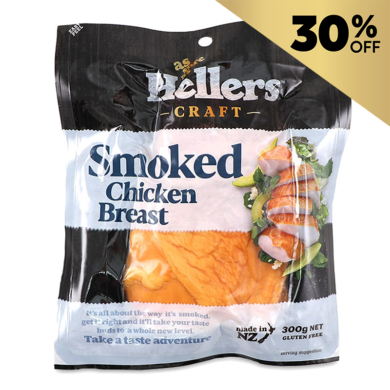 Frozen NZ Hellers Craft Smoked Chicken Breast 300g*