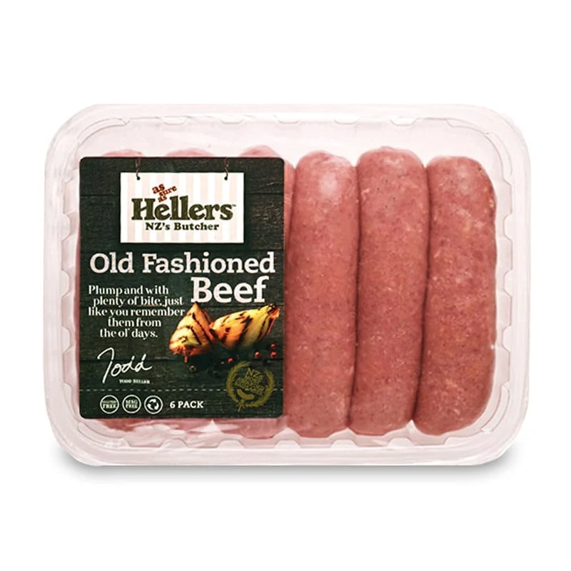 Frozen NZ Hellers Old Fashioned Beef Sausage 450g*
