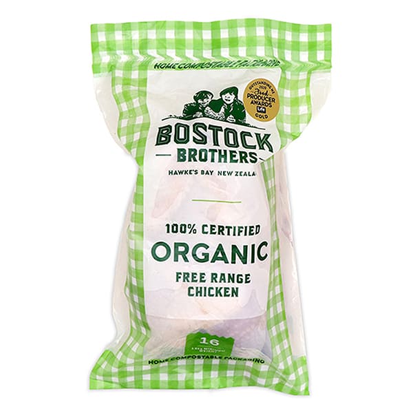 Frozen NZ Bostock Brothers Organic Whole Chicken 1.2kg*