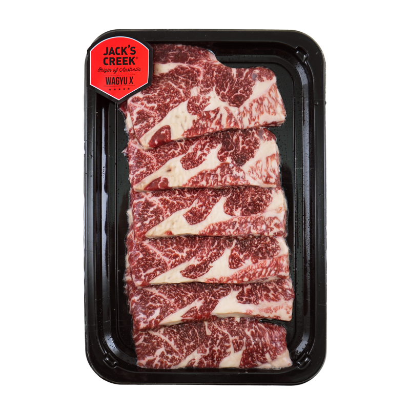 Frozen Aus Jack's Creek Wagyu 400days Grain Fed MS6-7 Chuck Eye Roll 7mm Sliced 300g*