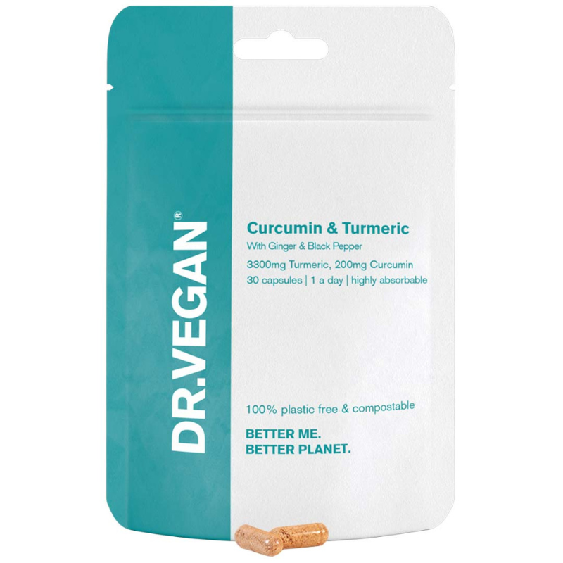 UK DR.VEGAN® Curcumin (200mg) & Turmeric (3300mg), 30 caps, 31g