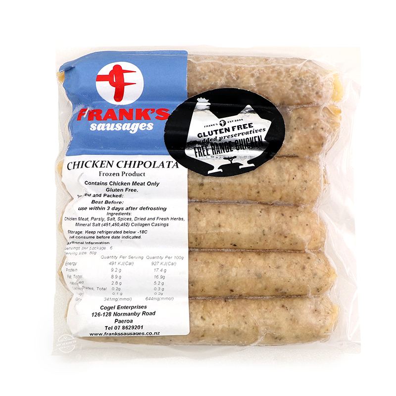 Frozen Frank's GF Chicken Chipolatas (6pcs) 280g - NZ*