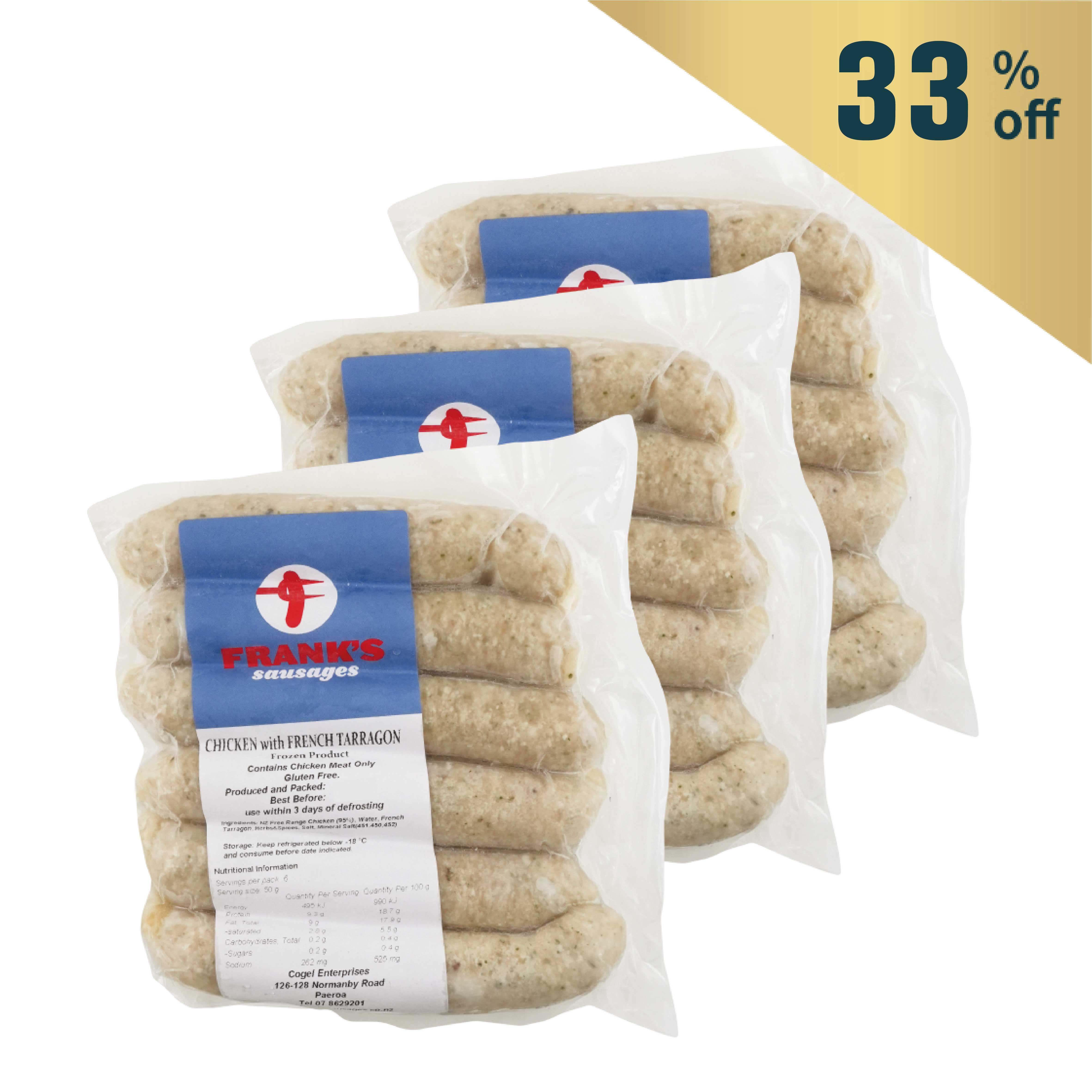 Frozen NZ Frank's GF Chicken with Tarragon (6pcs) 300g - Buy 2 Get 1 Free