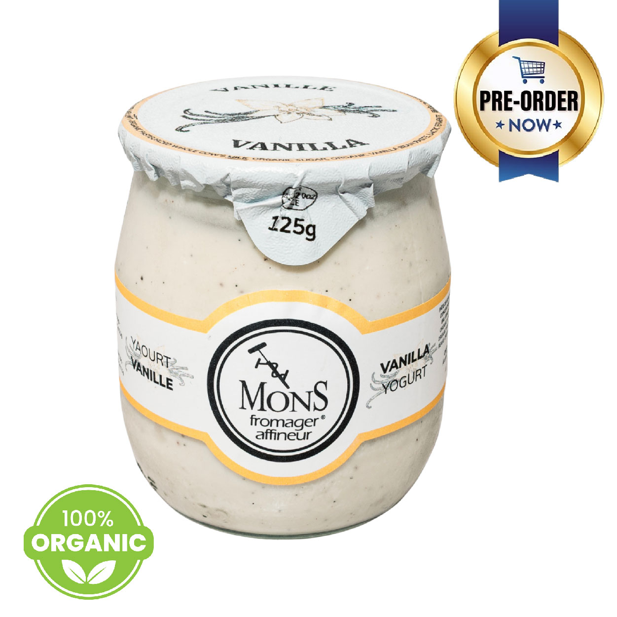 Pre-order -- France Mons Organic Vanilla Yogurt 125g*