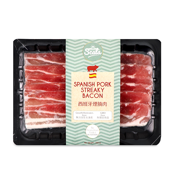 Frozen Spanish Scala H/F Pork Streaky Bacon 200g*