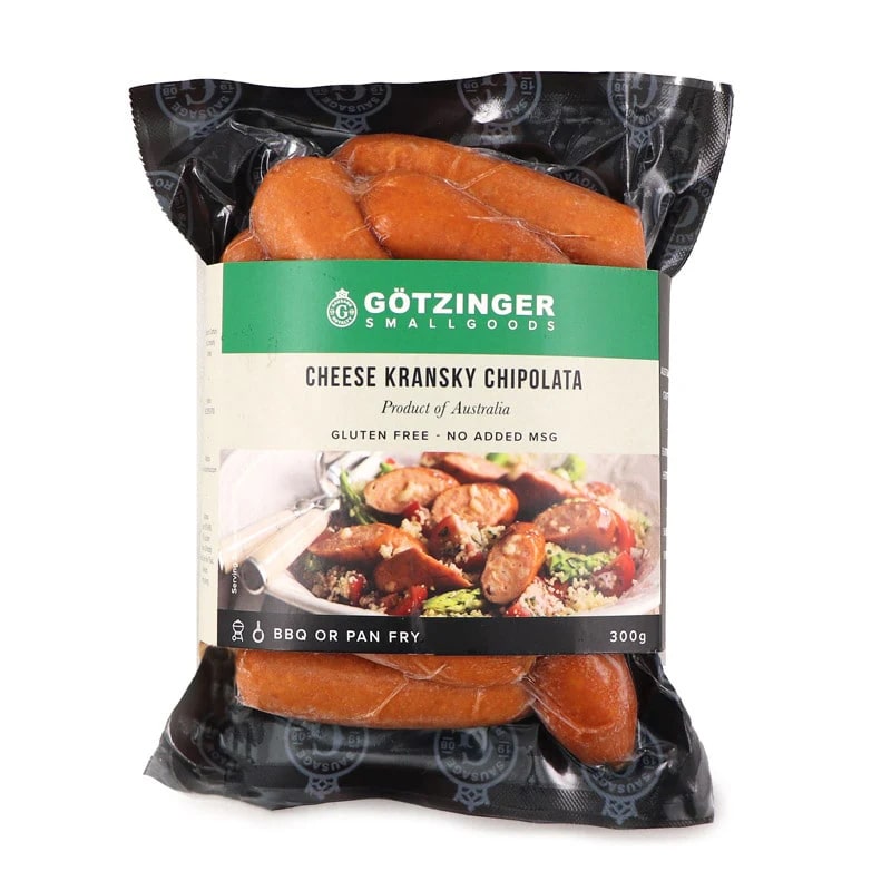 Frozen Aus Gotzinger Cheese Kransky Sausages 300g*