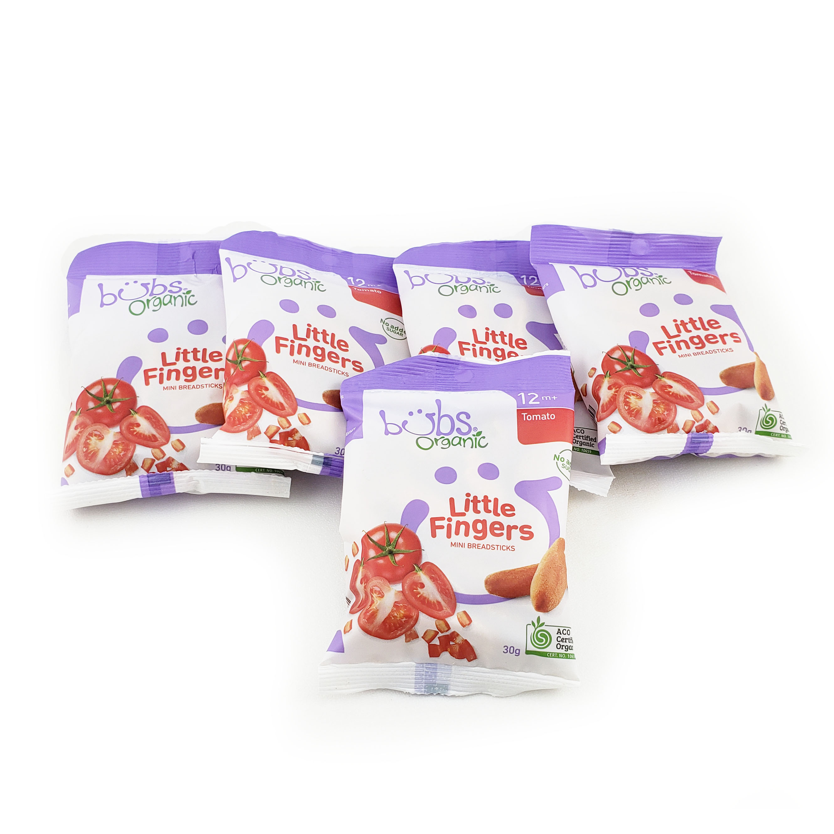 Bubs Organic Little Fingers Mini Breadsticks - Tomato 12+Months 5pieces - AUS*