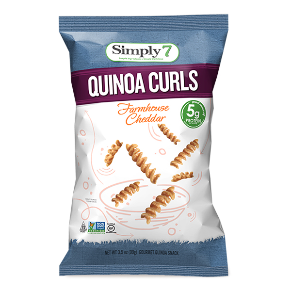 Simply 7 Quinoa Curls Farmhouse Cheddar 99g - US*