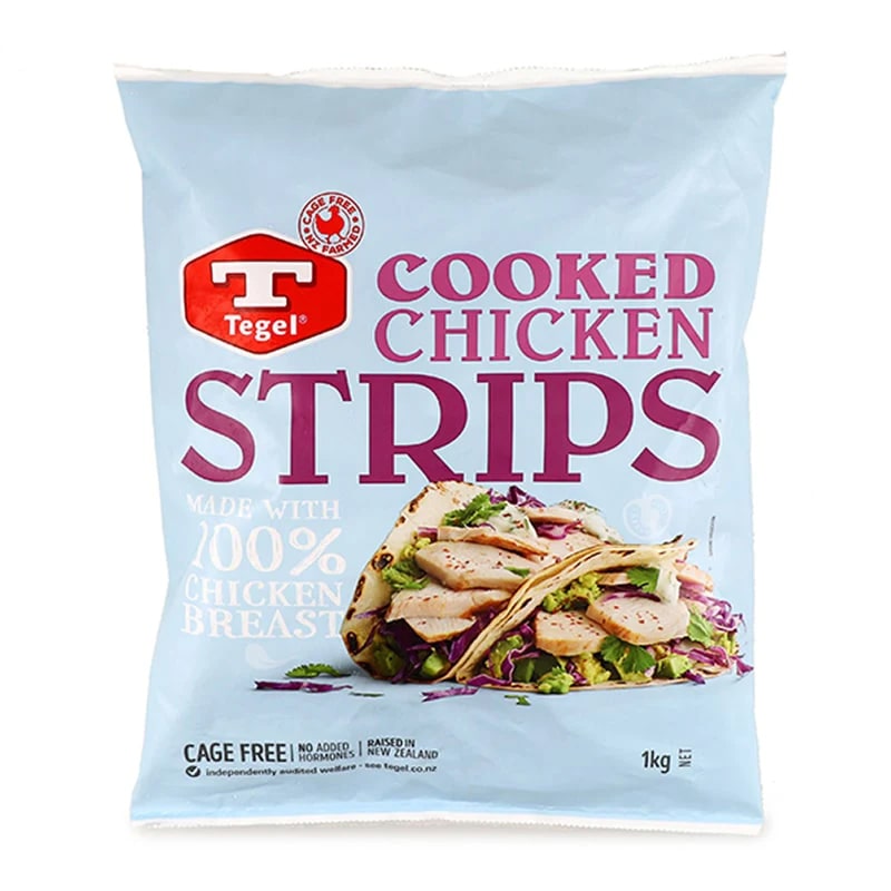 Frozen NZ Tegel Free Range Cooked Chicken Strips 1kg*