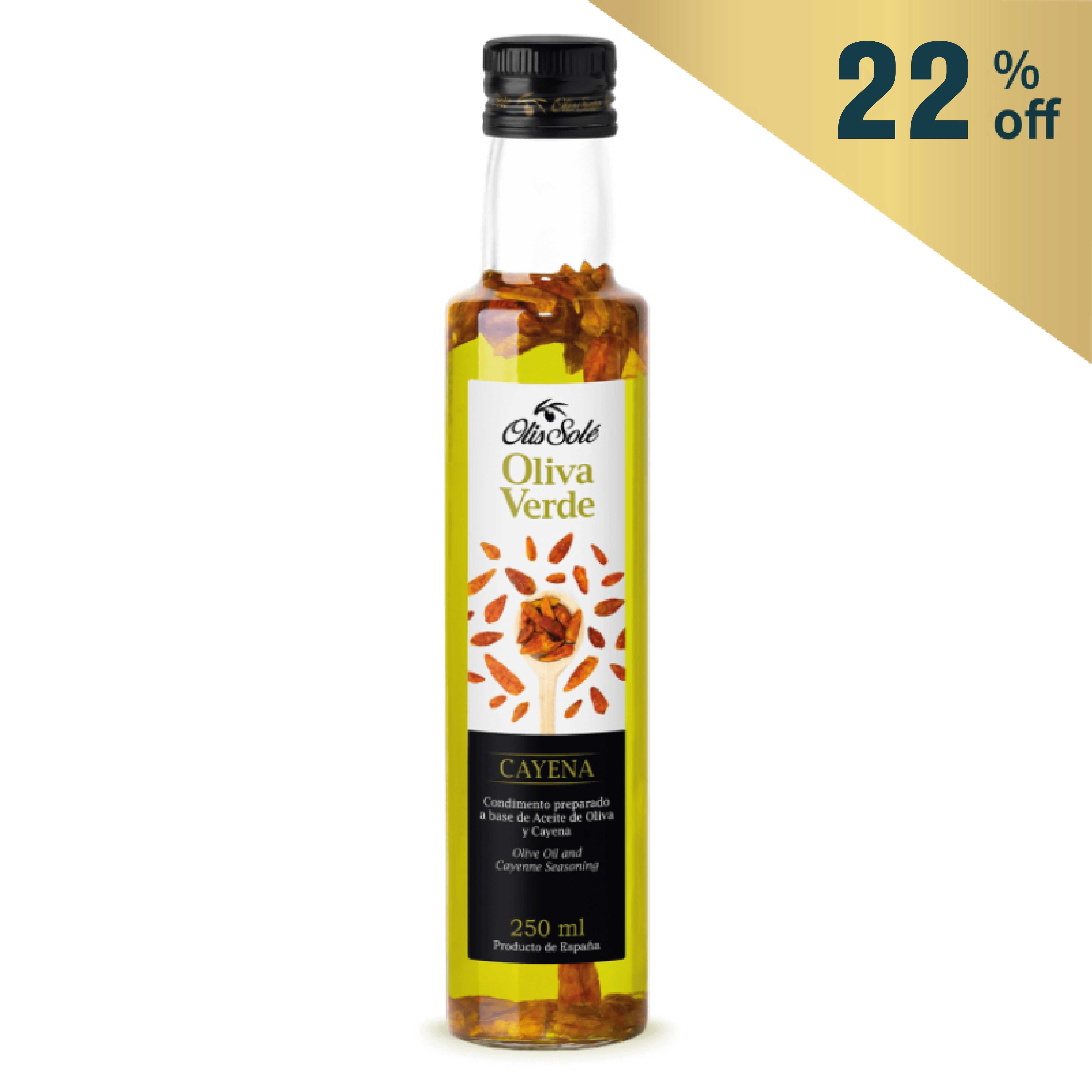 Spain OLIS SOLE Oliva Verde Cayenne Virgin Olive Oil 250ml*