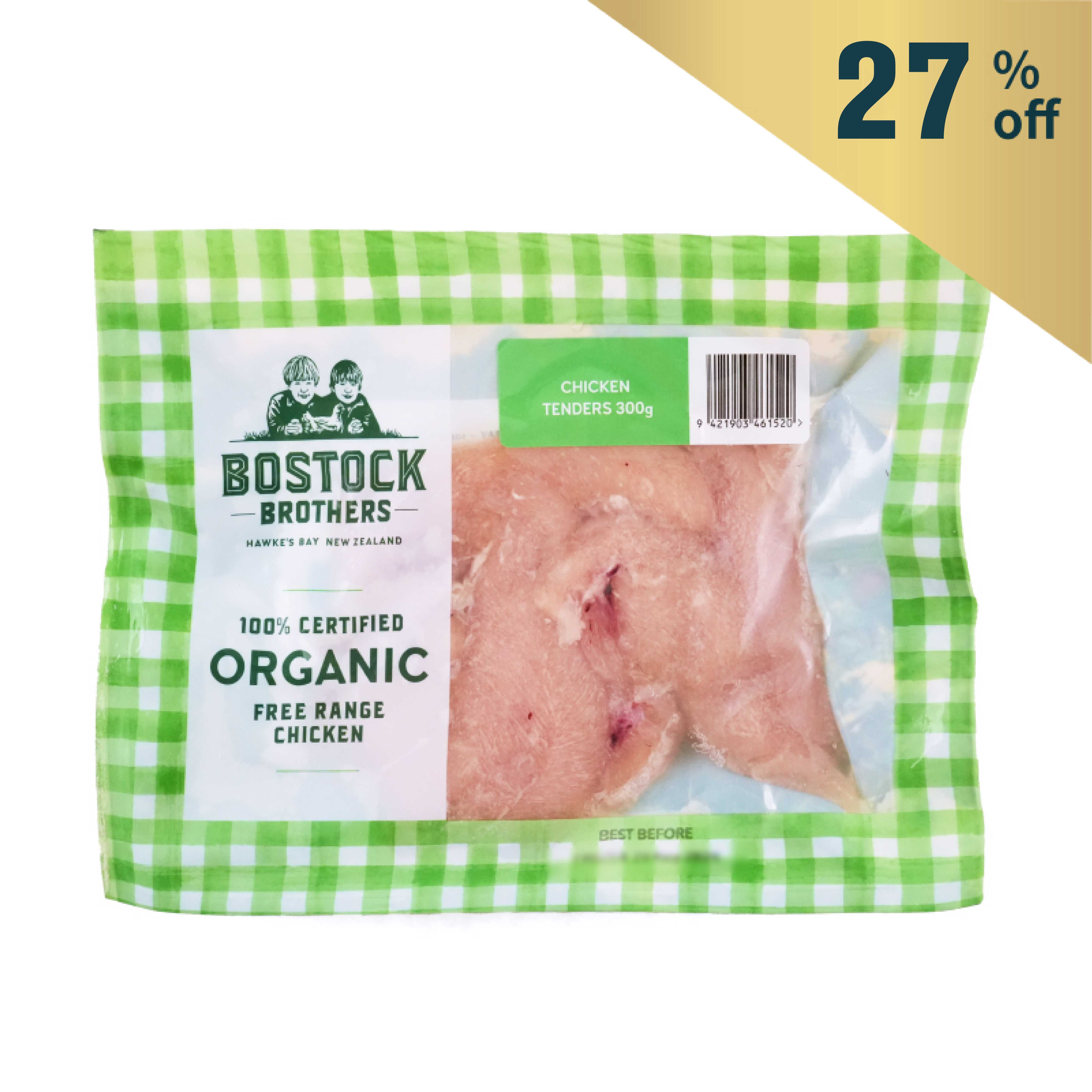 Frozen NZ Bostock Brothers Organic Chicken Tenders 300g*