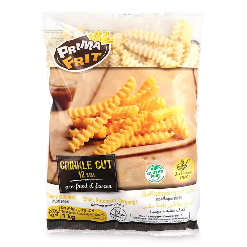 Frozen Belgium Prima Frit Crinkle Cut 12mm French Fries 1kg - Malaysia*