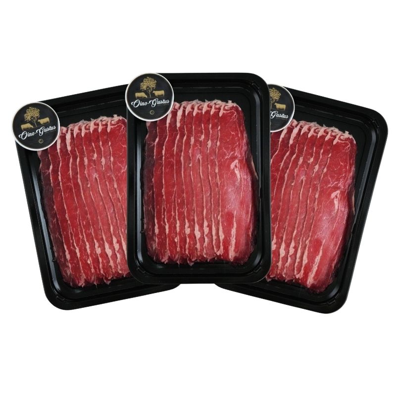 Frozen Aus Oino Gustus Black Angus 250days Flap Meat 2mm Sliced 200g - Buy 2 Get 1 Free*