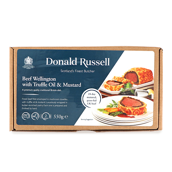 Frozen UK Donald Russell Beef Wellington W/Truffle Oil & Mustard 550g*
