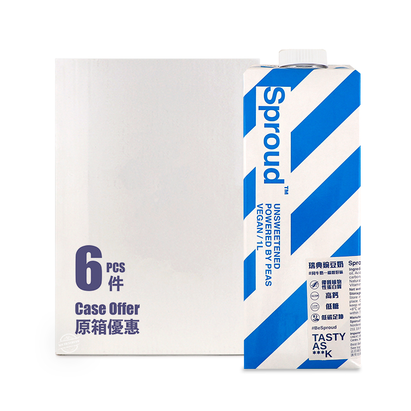 瑞典Sproud無糖豌豆奶1公升x6 - 原箱*