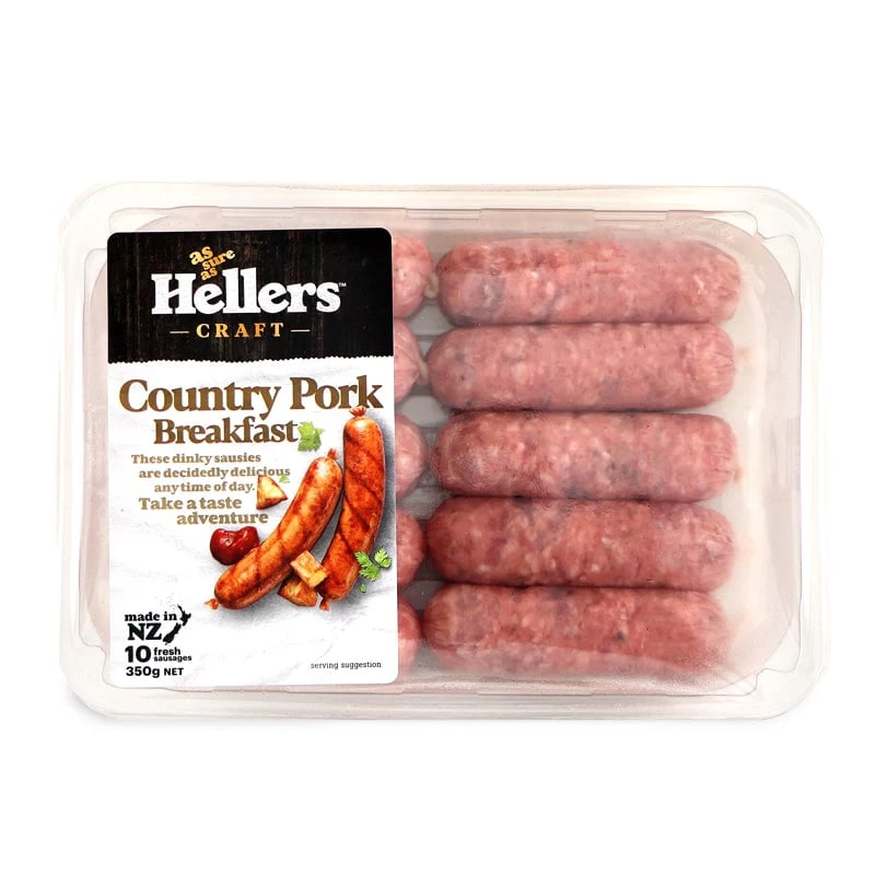 Frozen NZ Hellers Breakfast Country Pork Sausage 350g*