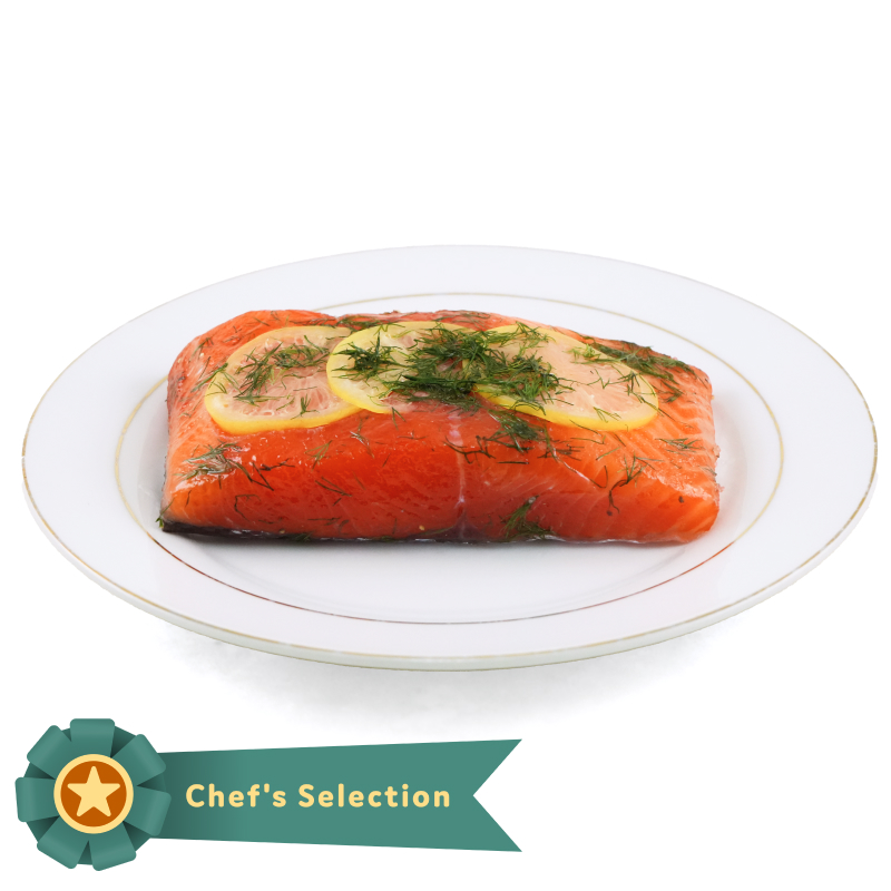 NZ Big Glory Bay Dill Cured King Salmon Fillet 500g*