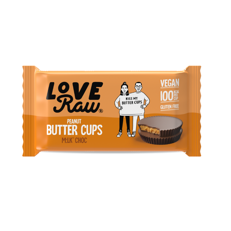 UK Love Raw Milk Chocolate Peanut Butter Cups, 34g