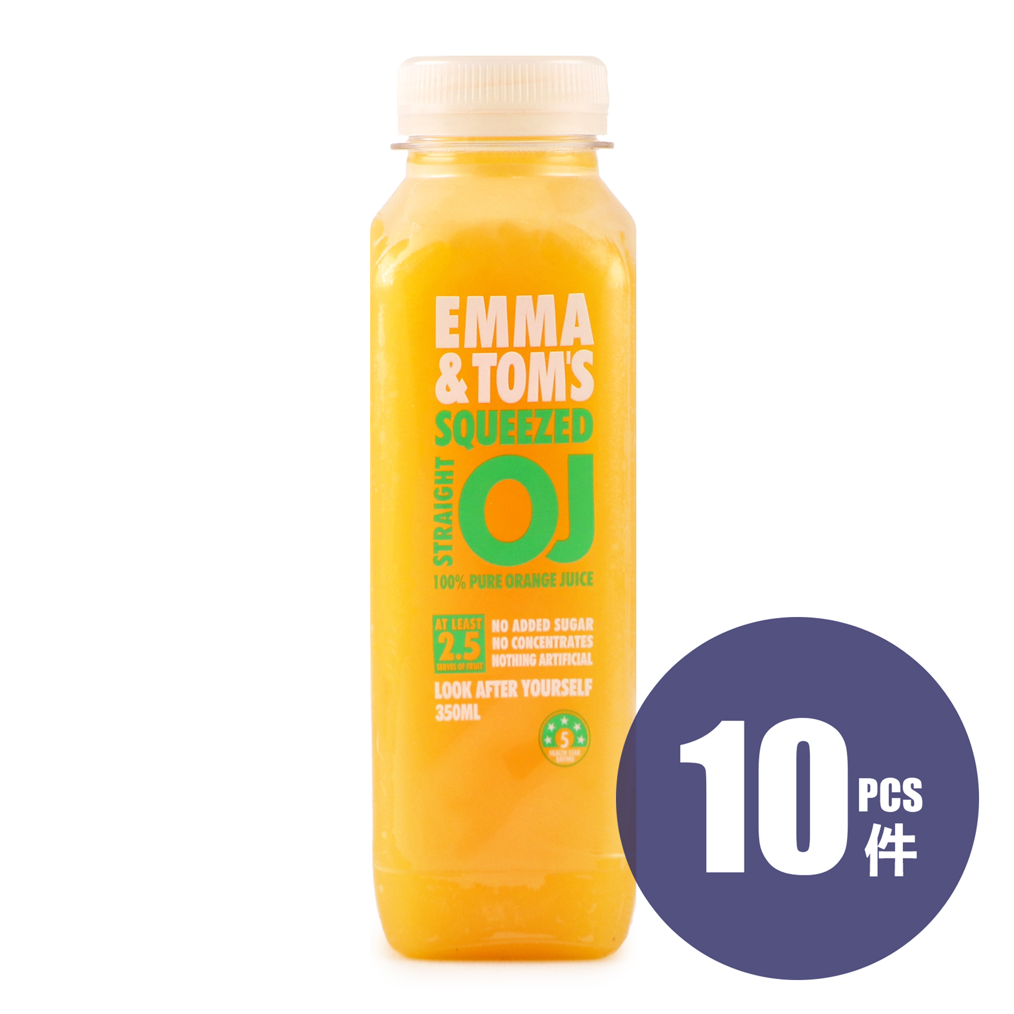 Emma & Tom's Life Juice Straight OJ 10bottles*350ml - Aus*