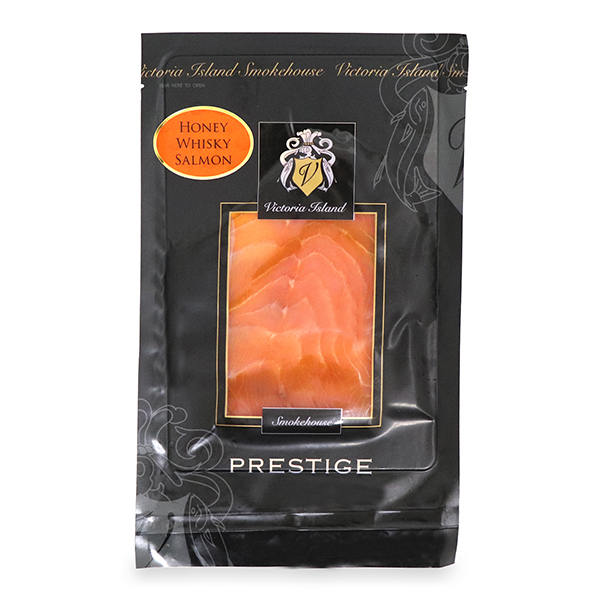 Frozen Victoria Island Smoked Pre-Silced Honey Whiskey Salmon 100g - Scotland*