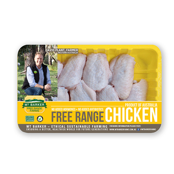 Frozen Aus MT Barker Chicken Mid-joint Wing 400g*