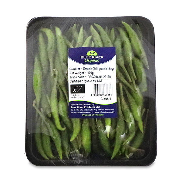 Organic Chilli Green Bird Eye 100g - Thailand*