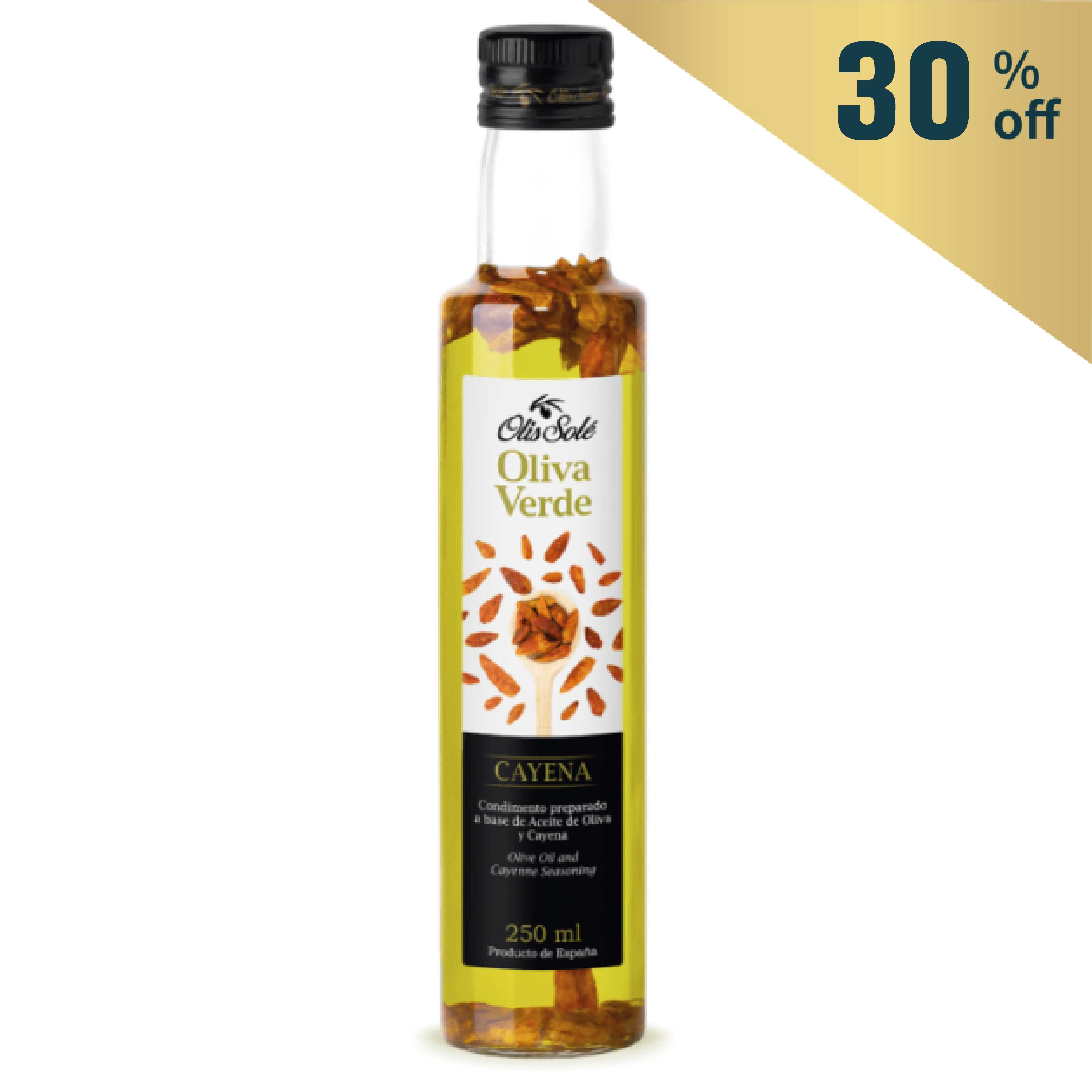 Spain OLIS SOLE Oliva Verde Cayenne Virgin Olive Oil 250ml*