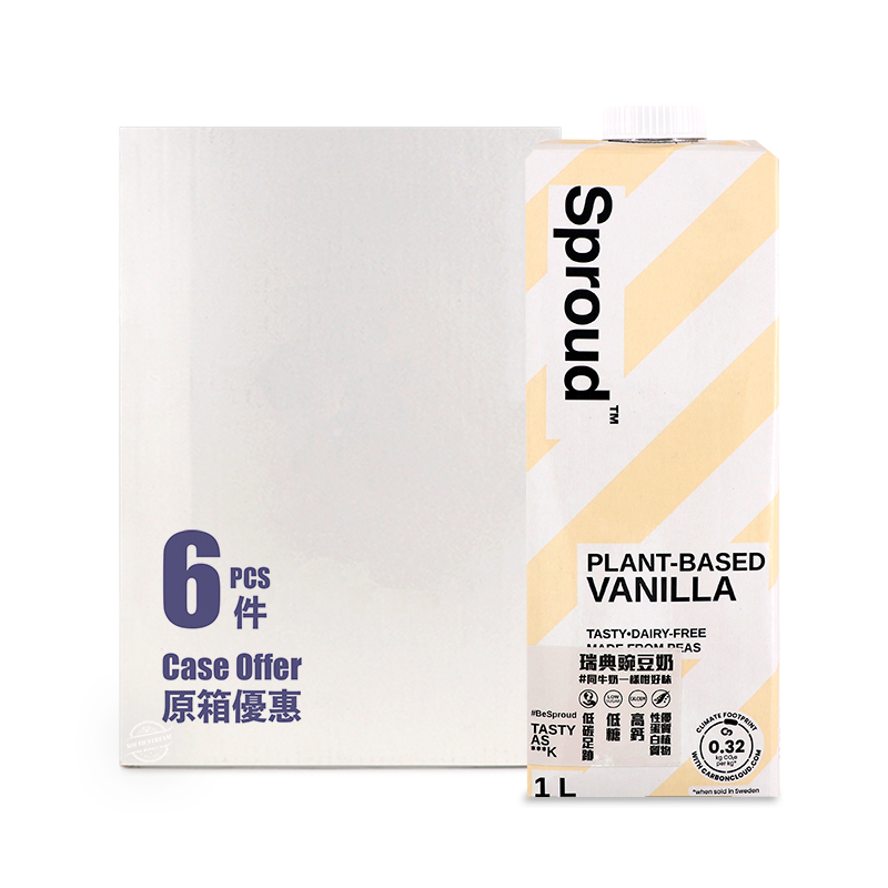 瑞典Sproud雲呢拿味豌豆奶1公升x6 - 原箱*