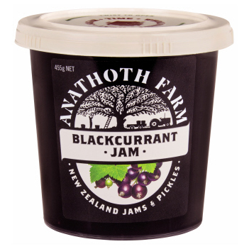NZ Anathoth Farm BlackCurrant Jam 455g*