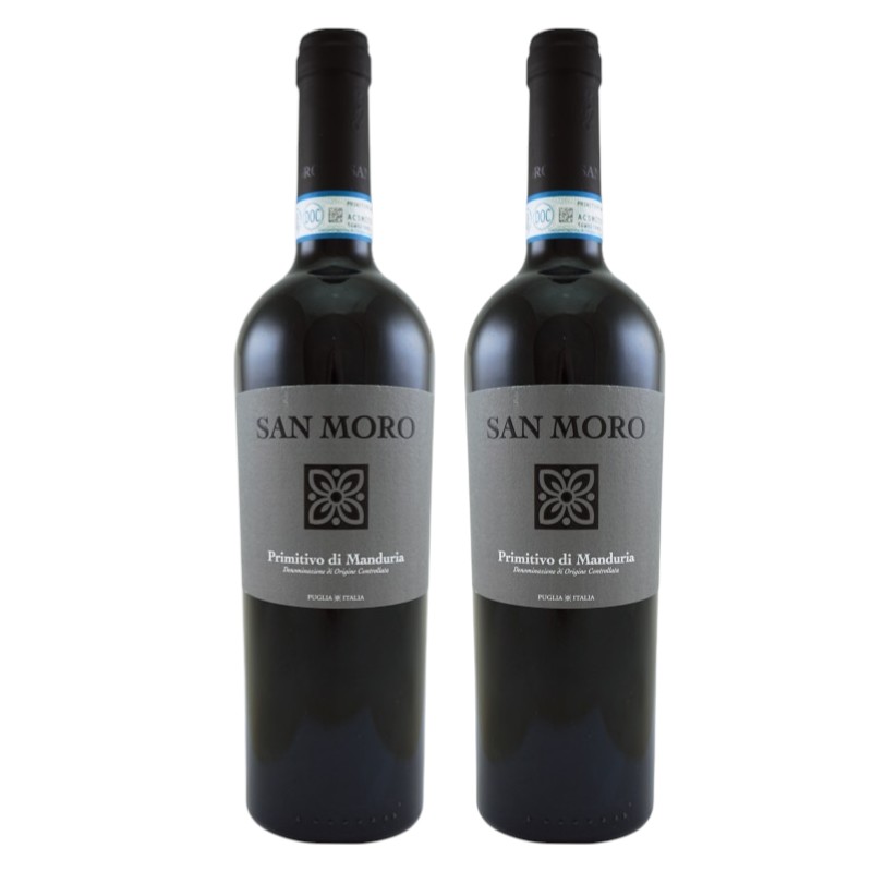 Puglia ITALIA SAN MORO DOC Primitivo di Manduria DOC 2022 750ml 2btls Combo*