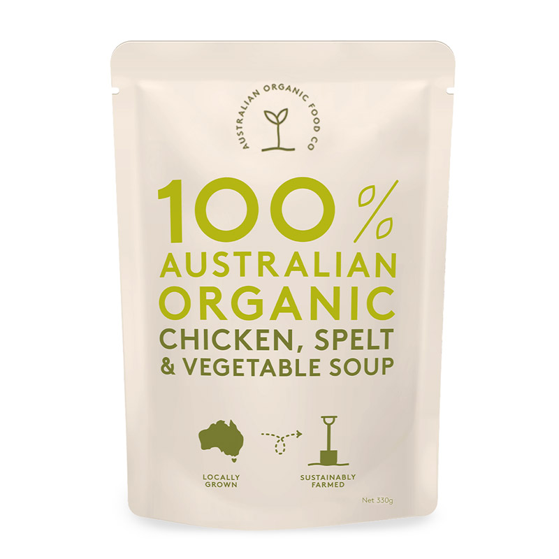 AOFC Organic Chicken, Spelt & Vegetable Soup 330g - Aus*