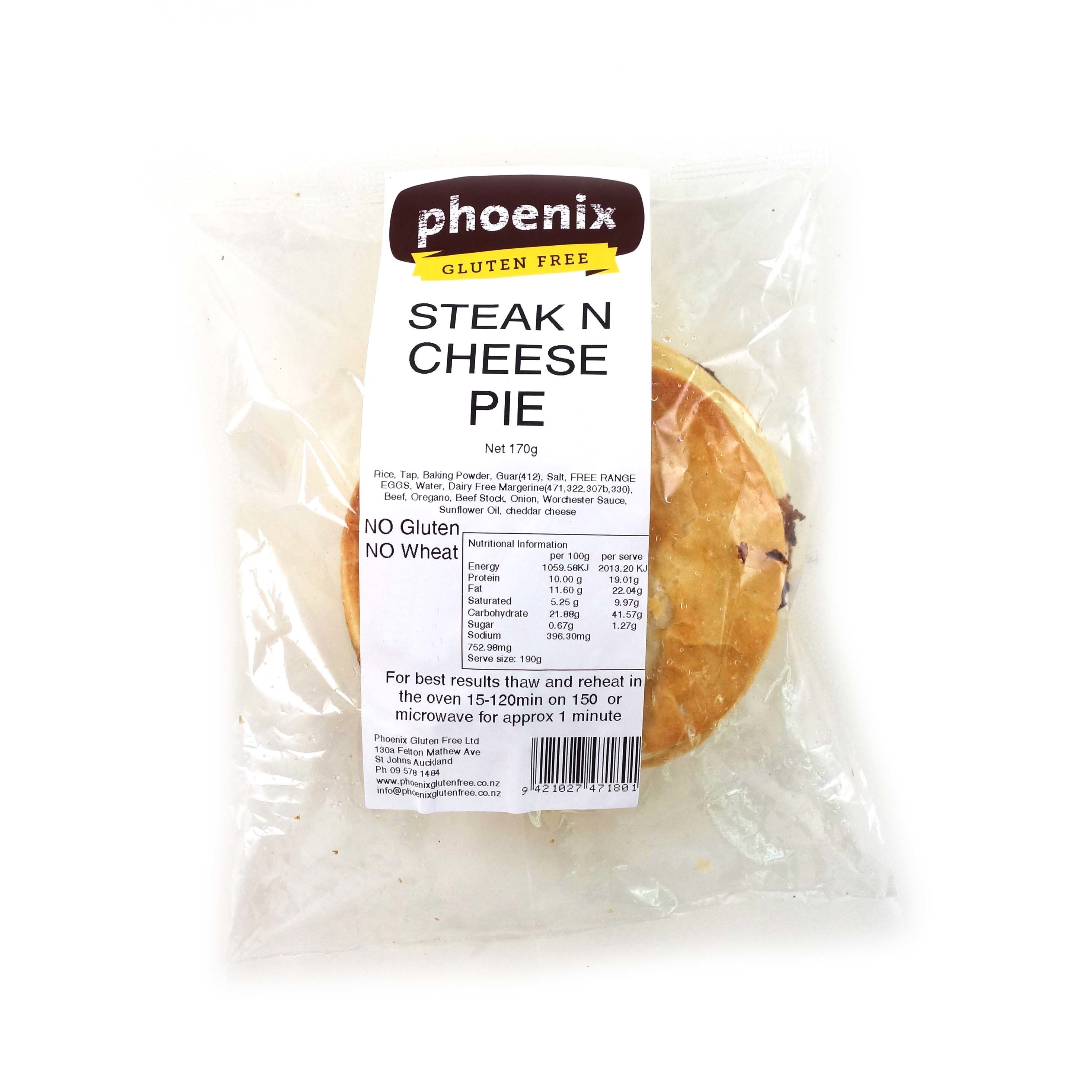  Frozen Phoenix GF Steak & Cheese Pie 170g - NZ*