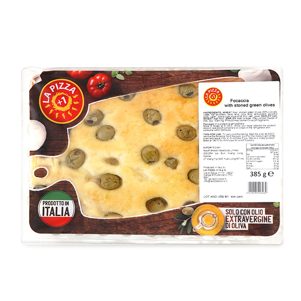 La Pizza Mediterranean Focaccia (Green Olives, EVO) - 385g - Italy*