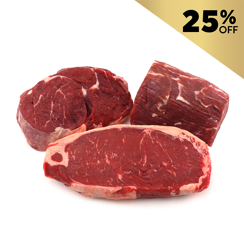 NZ Black Angus Steaks (Ribeye+Sirloin+Tenderloin) 250g Combo Set*