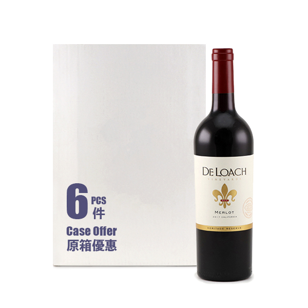 美國加洲De Loach加洲梅洛2019紅葡萄酒 - 原箱優惠(6支裝)*