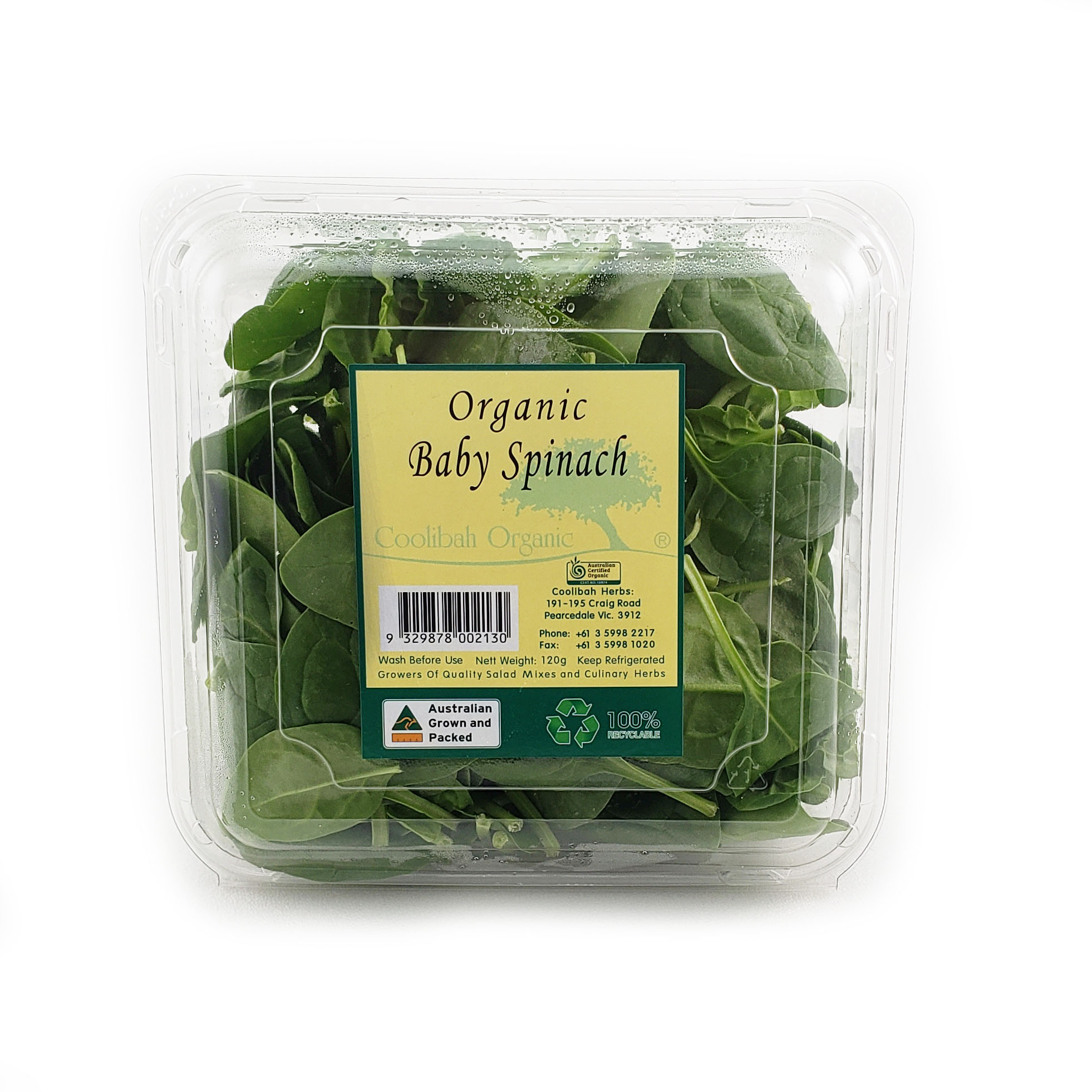 Pure Organic Spinach Punnet 120g - AUS*