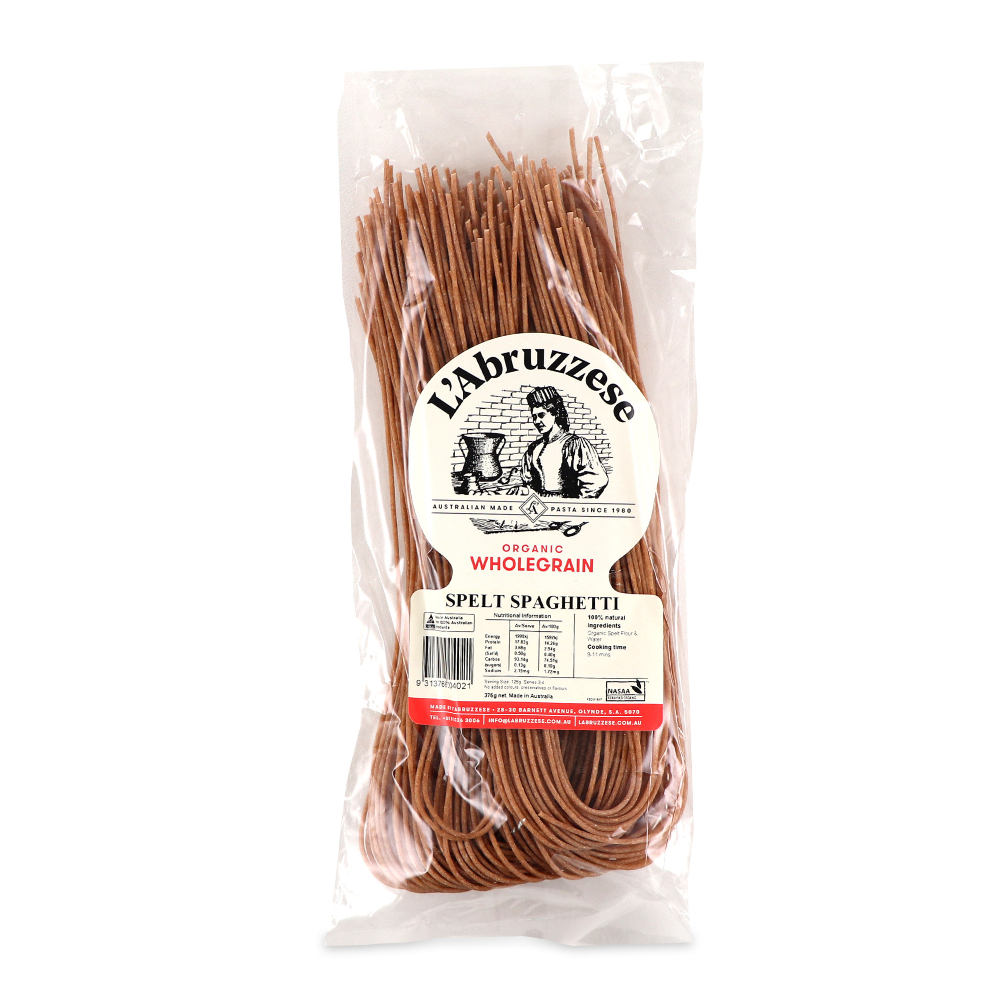 L'abruzzese Organic Wholegrain Spelt Spaghetti 375g - Aus*