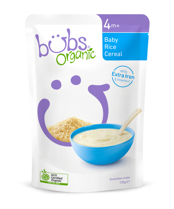 Bubs Organic Baby Rice Cereal 4+Months 125g - AUS*