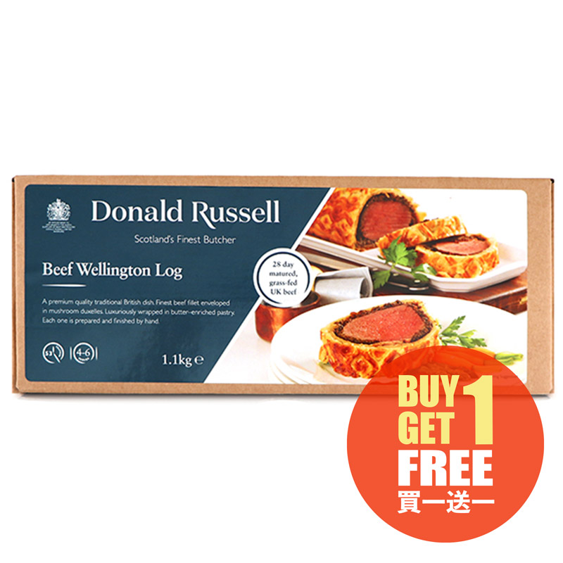Frozen UK Donald Russell Butchers Beef Wellington Log 1.1kg - Buy 1 Get 1 Free*