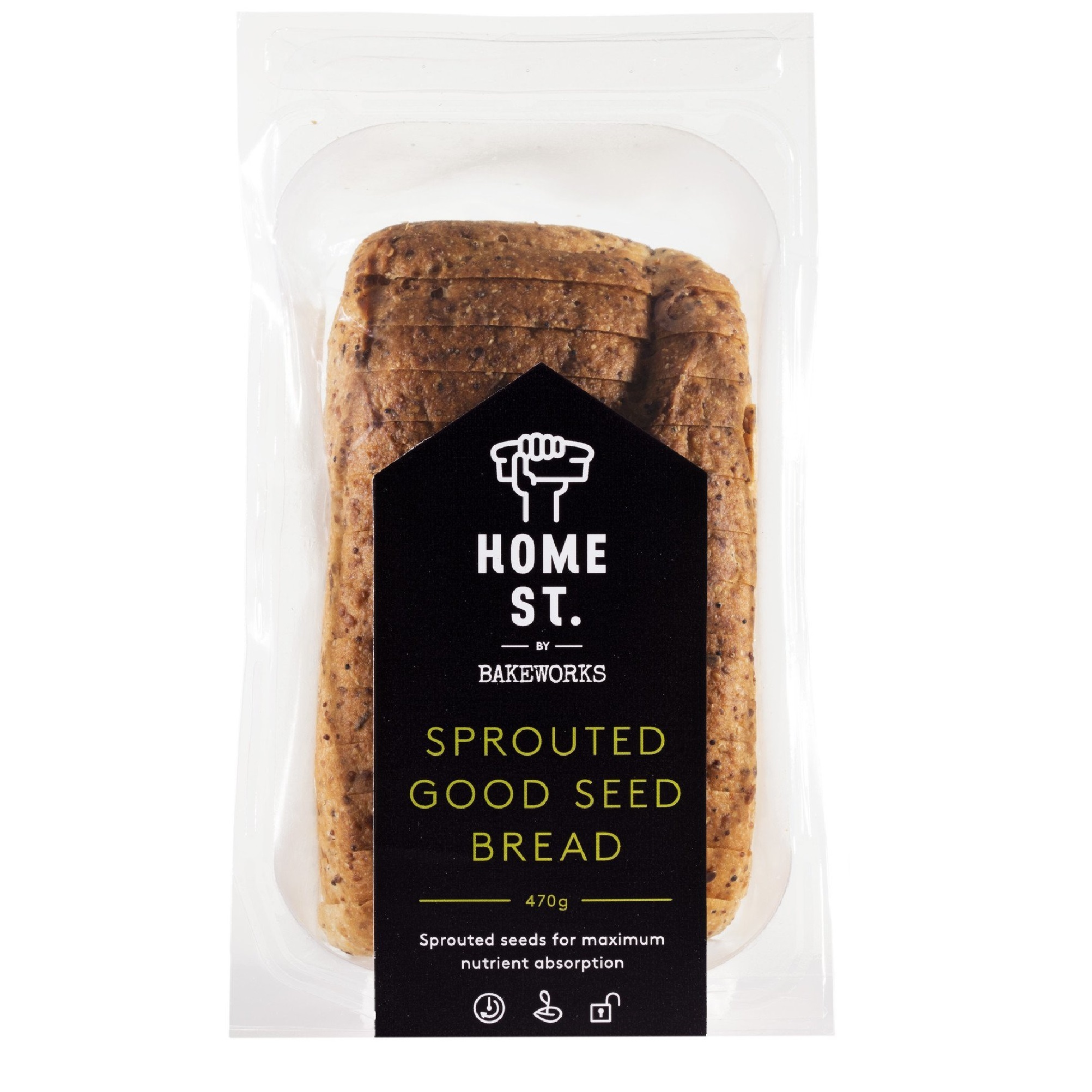 紐西蘭Home St.無麩質發芽良籽麵包470g*