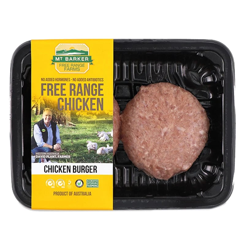 Frozen MT Barker Free Range Chicken Burger (2pcs) 240g* - Aus*