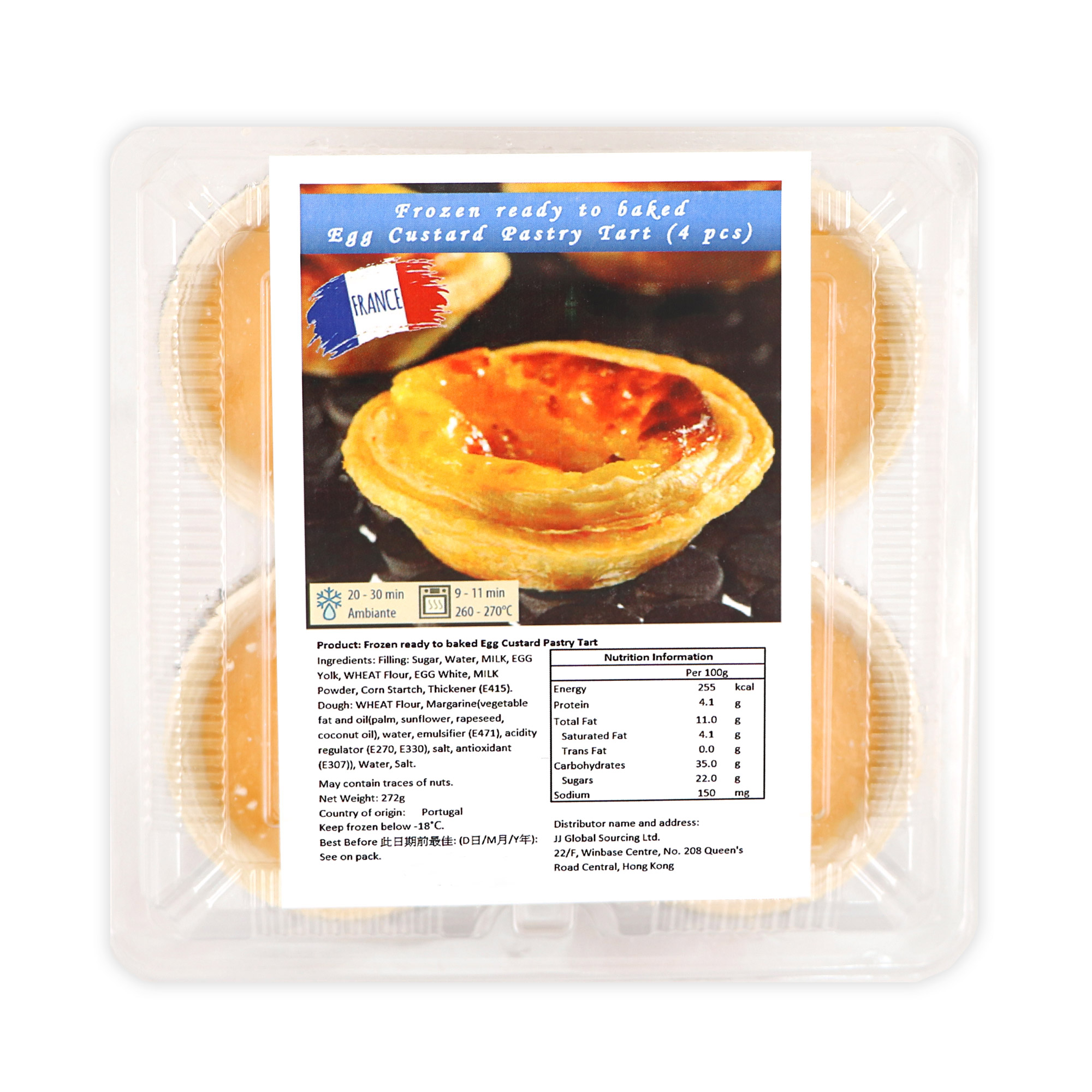 Frozen Ready to Bake Pasel de Nata 4X68g - France*