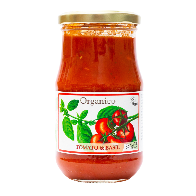 英國 Organico 有機羅勒蕃茄意粉醬,300g